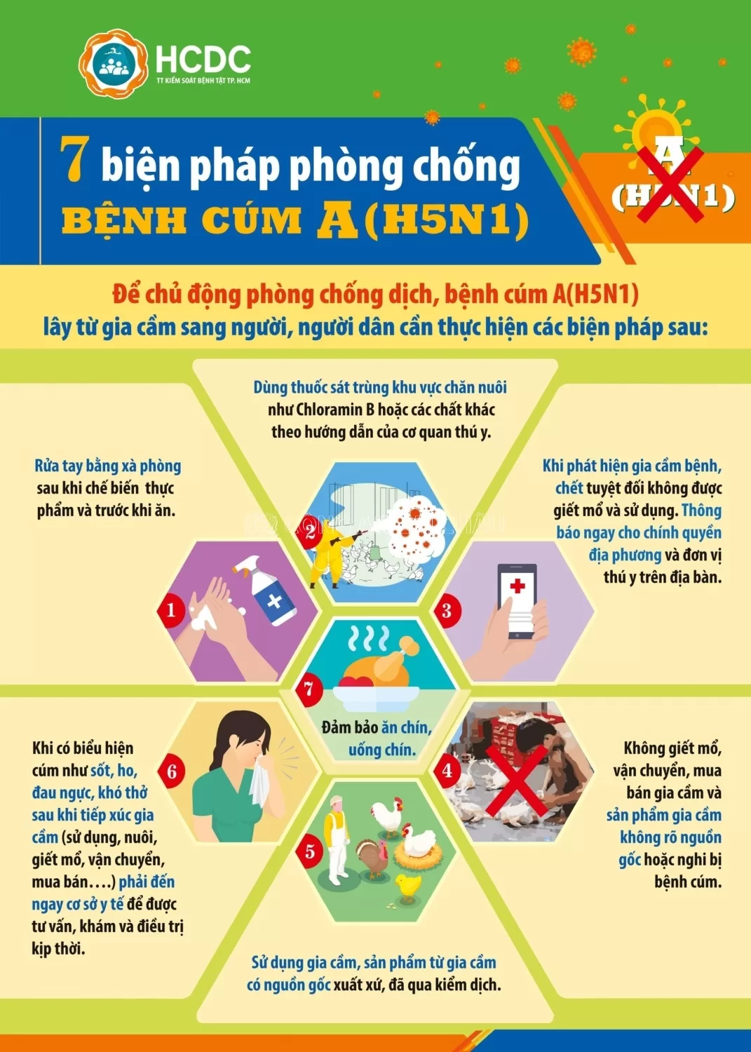 Khuyến cáo các biện pháp phòng, chống dịch cúm A/H5N1 lây từ gia cầm sang người