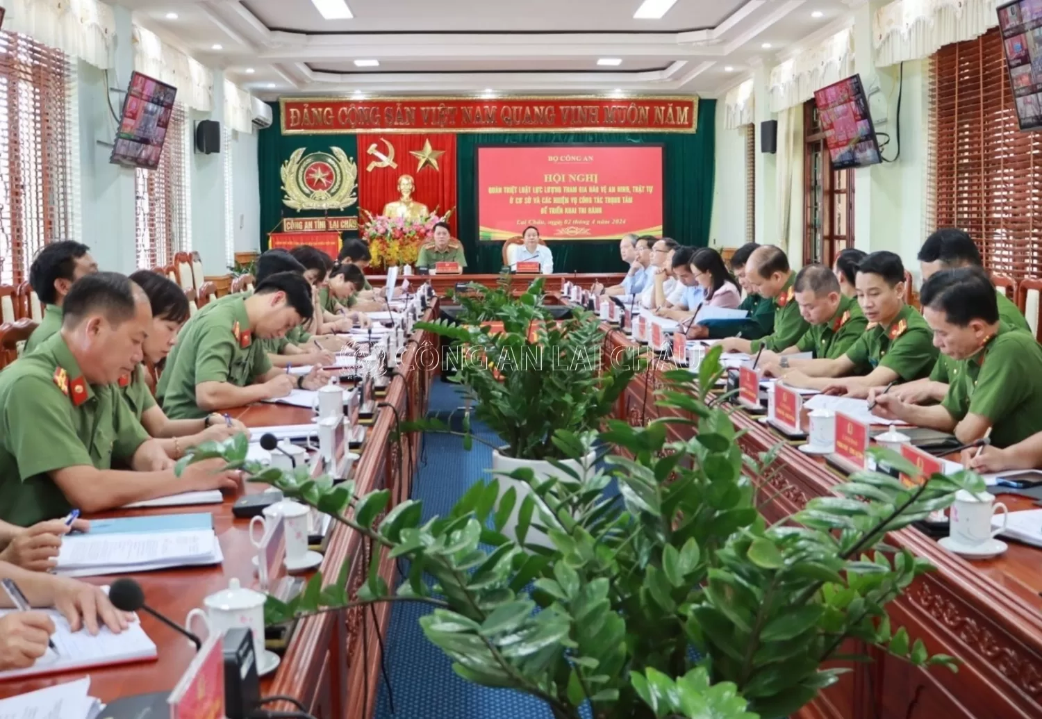 Quang cảnh Hội nghị tại điểm cầu tỉnh Lai Châu