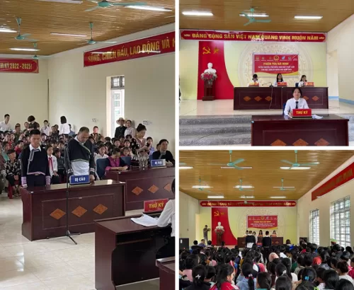 Tân Uyên: Sôi nổi phiên toà giả định tuyên truyền pháp luật ở xã Hố Mít