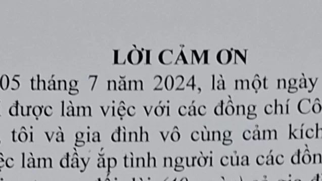 Xúc động lá thư cảm ơn của gia đình nạn nhân gửi lực lượng Công an