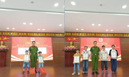 Sìn Hồ: 08 công dân dưới 14 tuổi đầu tiên được nhận thẻ Căn cước