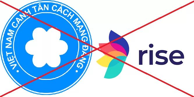 Ảnh: Biểu trưng của tổ chức khủng bố Việt Tân và RISE