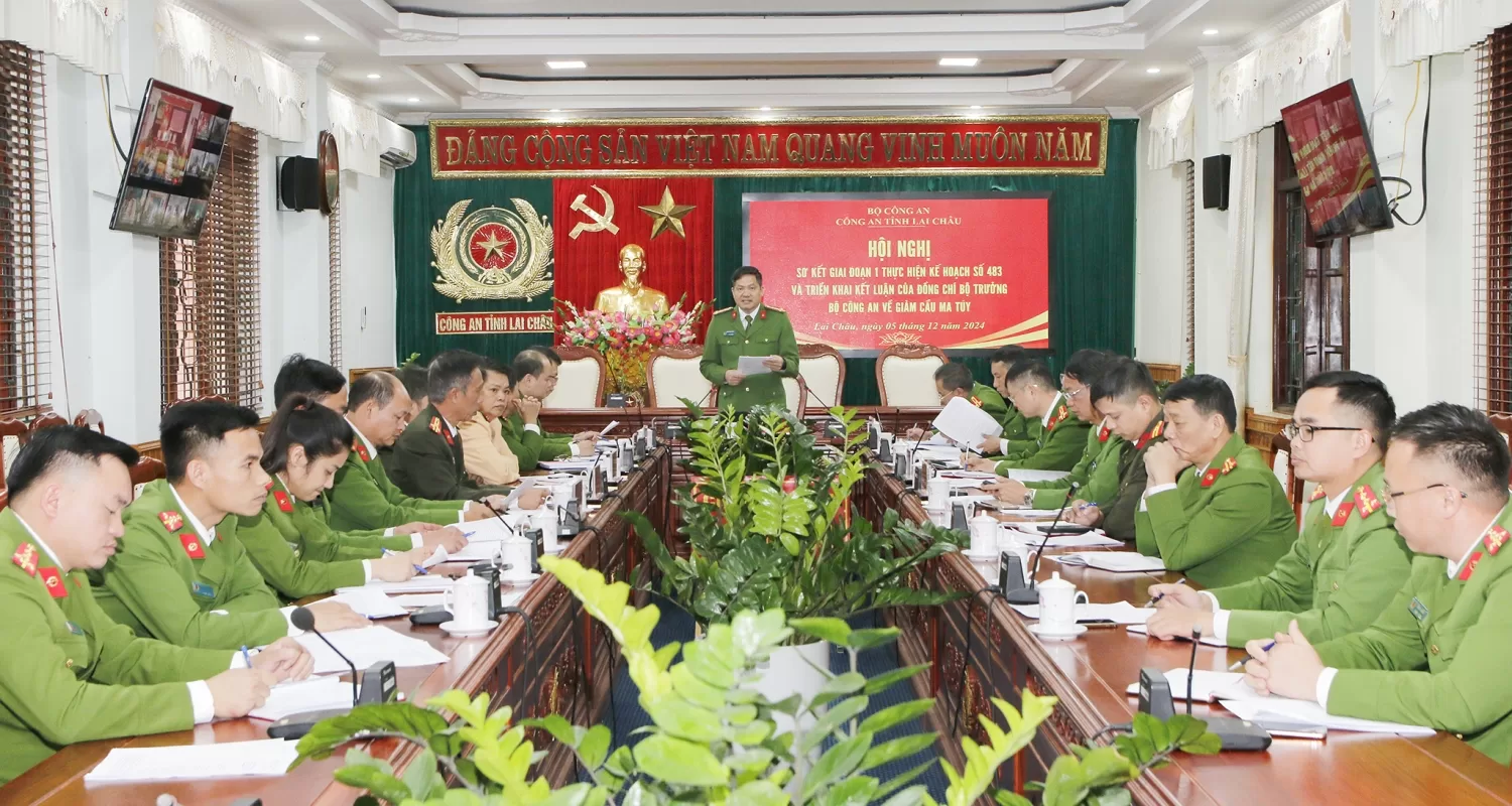 Đại tá Phạm Hải Đăng Phó Giám đốc Công an tỉnh chủ trì Hội nghị