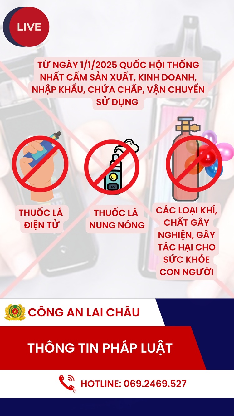 Chính thức cấm thuốc lá điện tử từ 1.1.2025