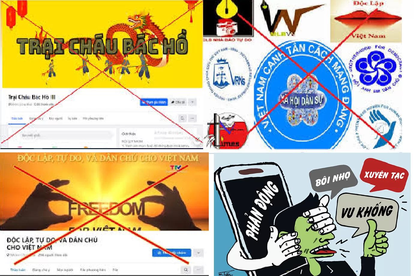 Ảnh: Một số các hội, nhóm phản động trên facebook