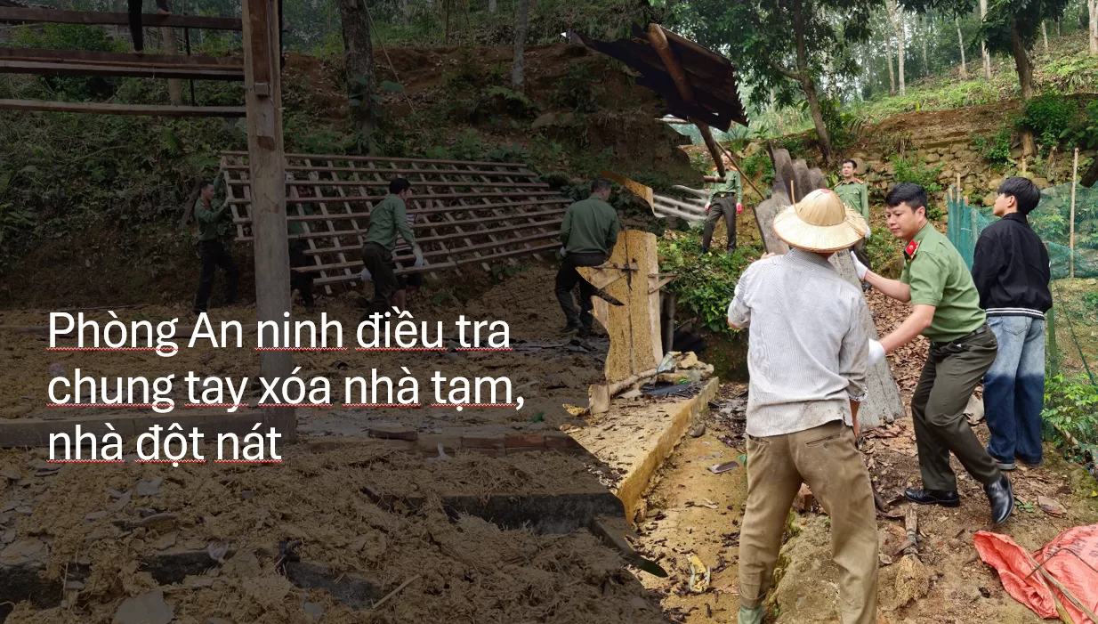Phòng An ninh điều tra chung tay hỗ trợ xóa nhà tạm tại xã Mường So
