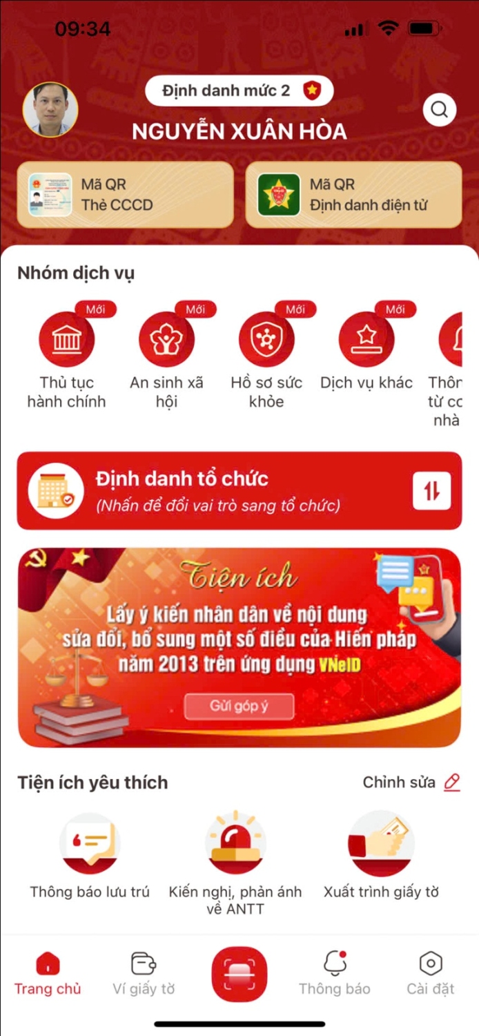 Hướng dẫn tiện ích lấy ý kiến người dân về nội dung sửa đổi hiến pháp năm 2013 trên ứng dụng vneid