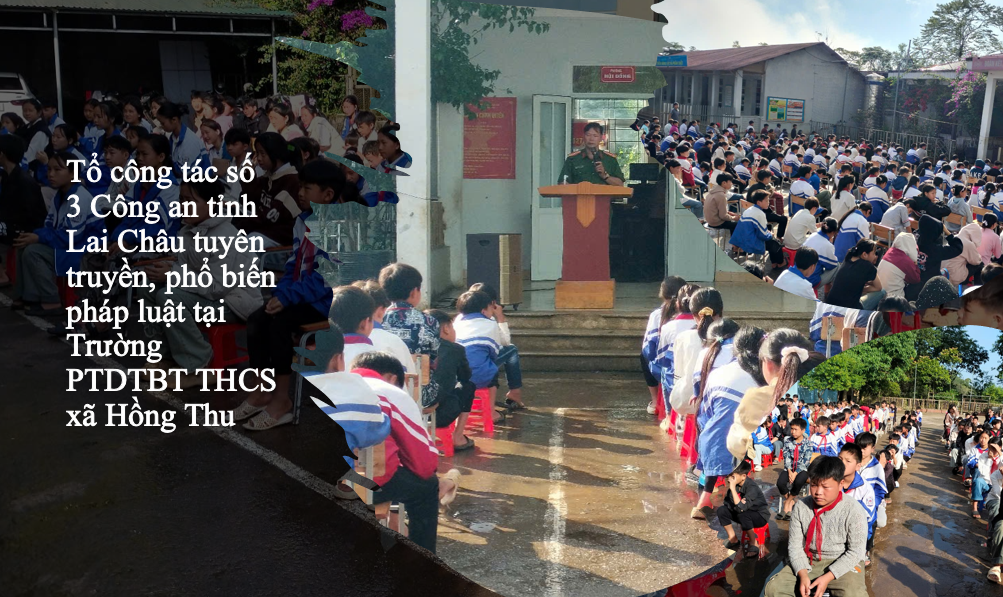 Tổ công tác số 3 Công an tỉnh Lai Châu tuyên truyền, phổ biến pháp luật tại Trường PTDTBT THCS xã Hồng Thu