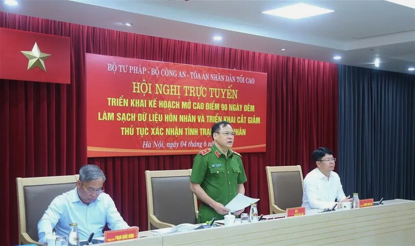 chủ trì hội nghị tai điểm cầu bộ công an