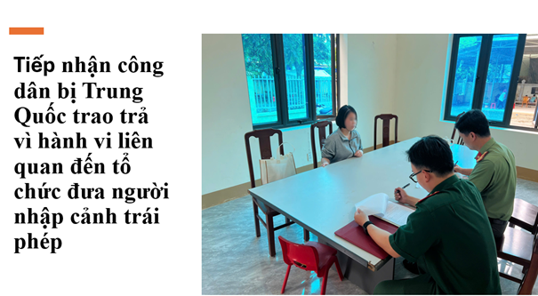 Tiếp nhận công dân bị Trung Quốc trao trả vì hành vi liên quan đến tổ chức đưa người nhập cảnh trái phép