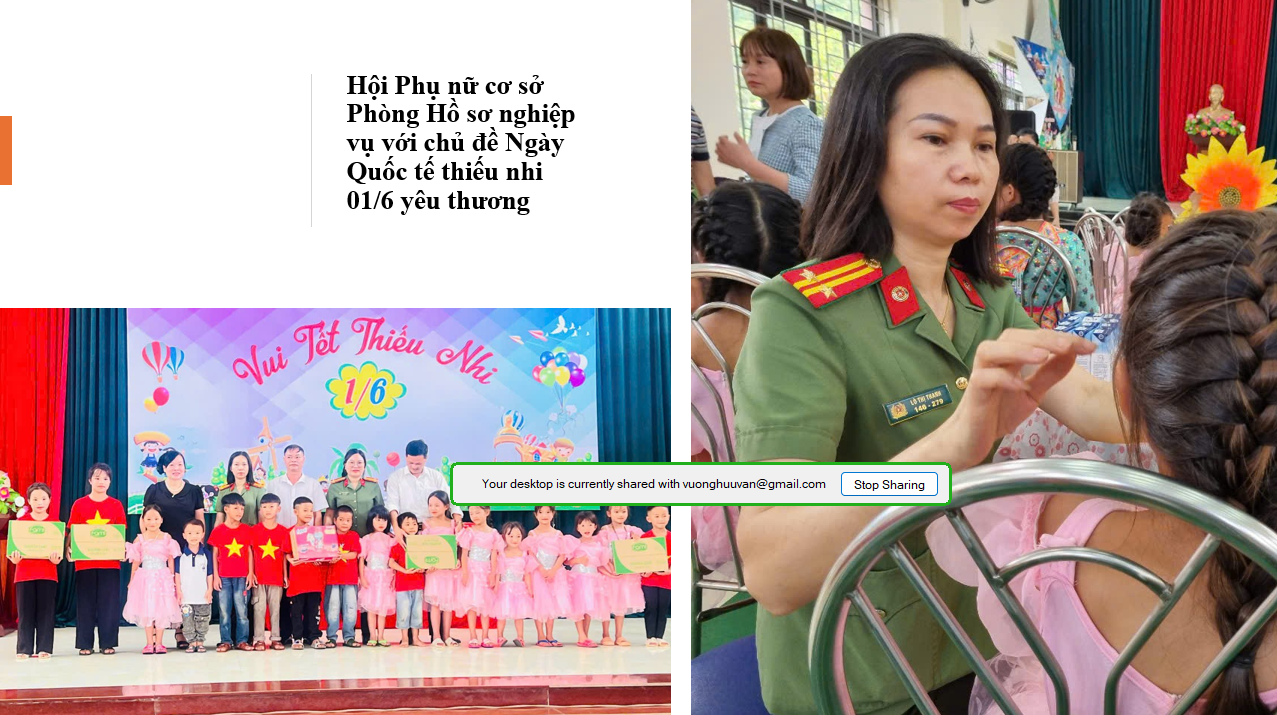 Hội Phụ nữ cơ sở Phòng Hồ sơ nghiệp vụ với chủ đề Ngày Quốc tế thiếu nhi  yêu thương
