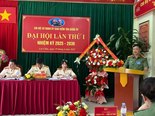 Chi bộ Cơ quan Ủy ban Kiểm tra Đảng ủy Công an tỉnh tổ chức thành công Đại hội lần thứ I, nhiệm kỳ 2025-2030