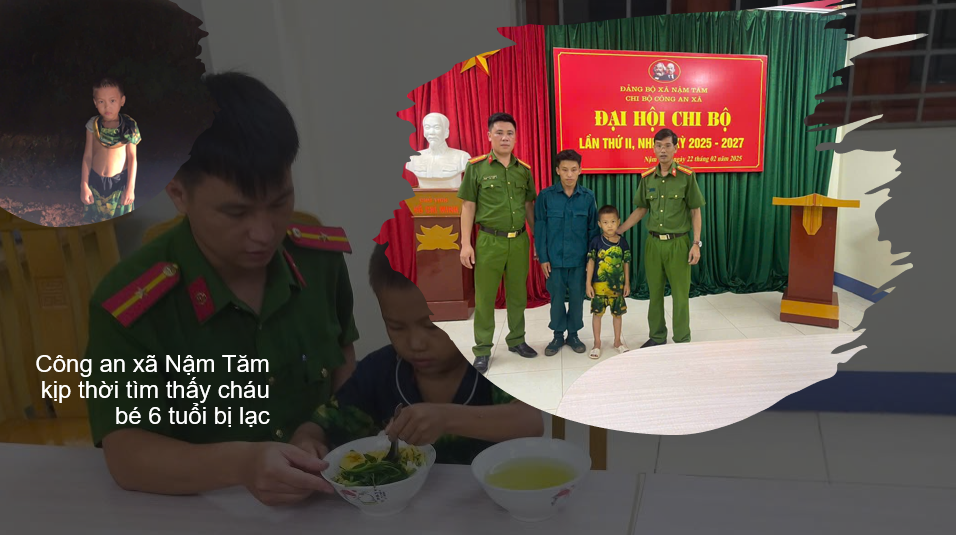 Công an xã Nậm Tăm kịp thời tìm thấy cháu bé 6 tuổi bị lạc