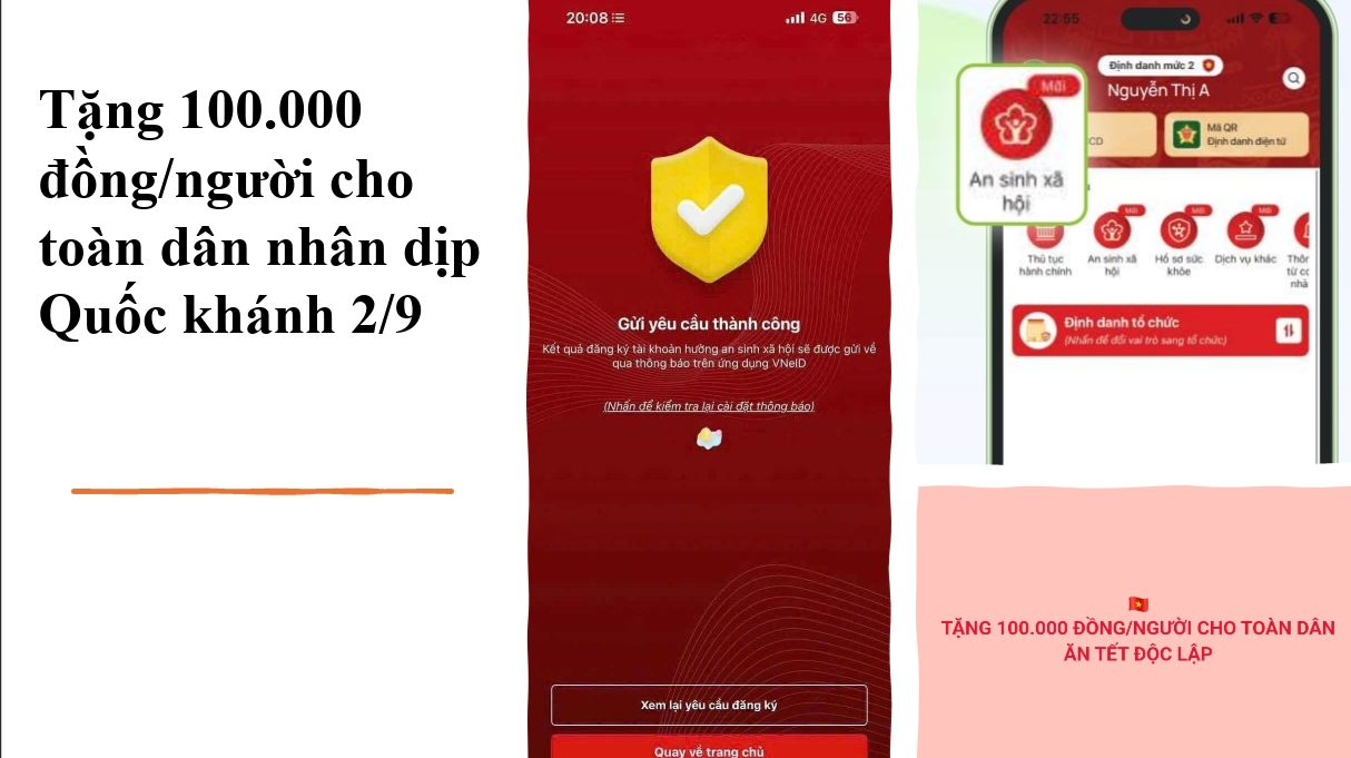 Tặng 100.000 đồng/người cho toàn dân nhân dịp Quốc khánh 2/9