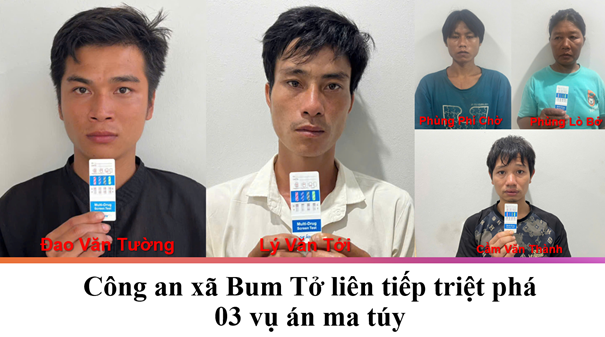 Công an xã Bum Tở liên tiếp triệt phá 03 vụ án ma túy