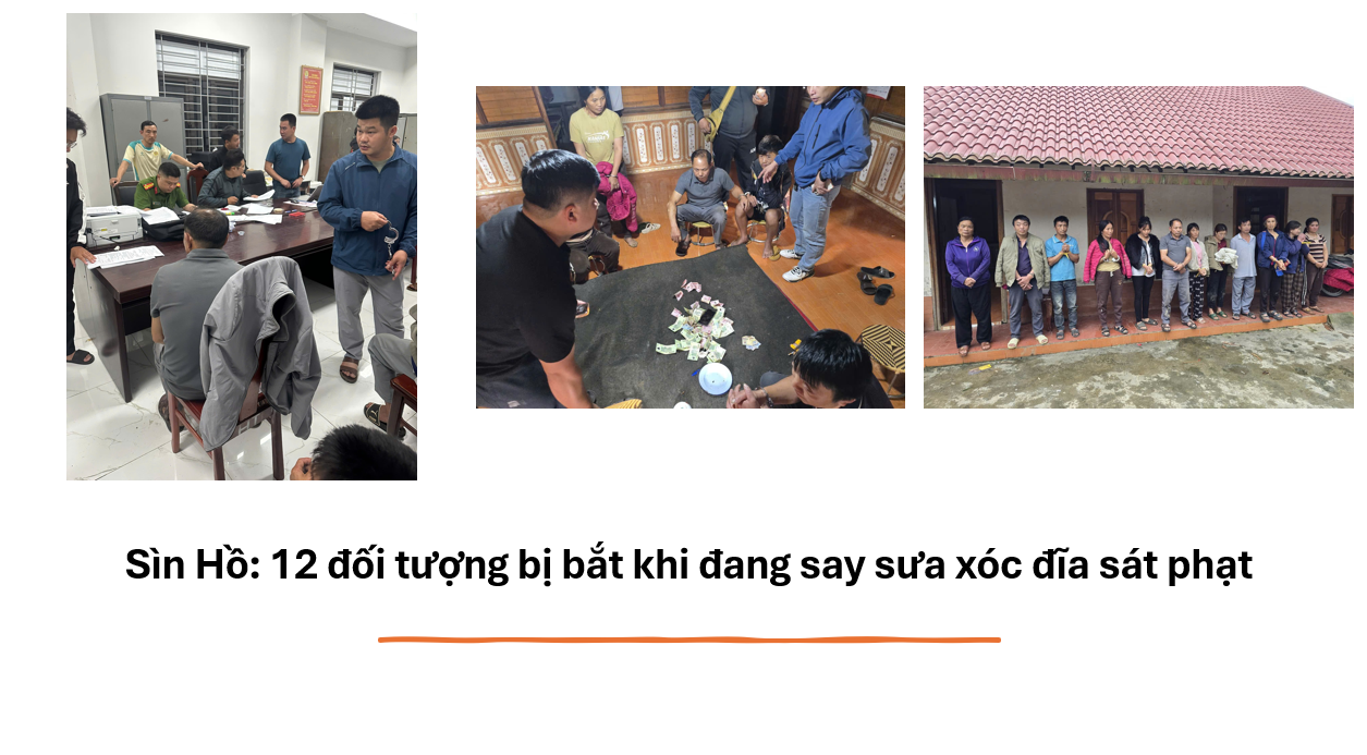 Sìn Hồ: 12 đối tượng bị bắt khi đang say sưa xóc đĩa sát phạt