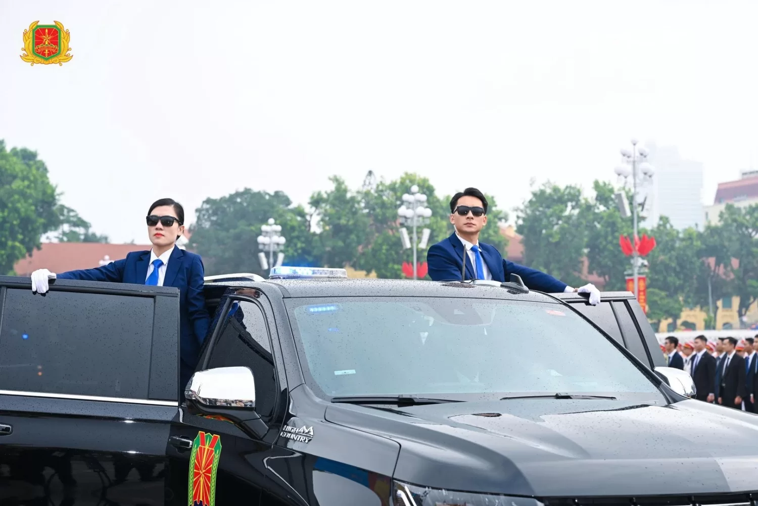 Đội hình xe bảo vệ nguyên thủ tại Lễ diễu binh, diễu hành A80