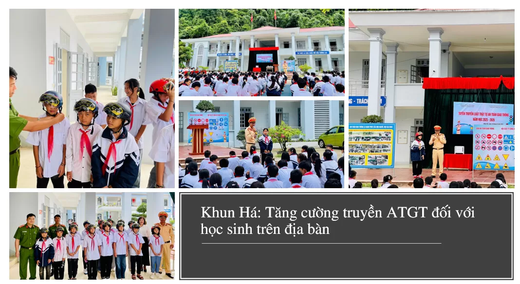 Công an xã Khun Há phối hợp tuyên truyền An toàn giao thông tại trường học