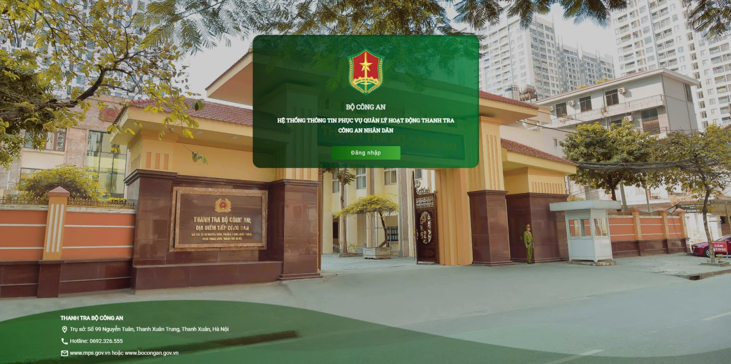 Triển khai phần mềm hệ thống thông tin phục vụ quản lý hoạt động Thanh tra CAND