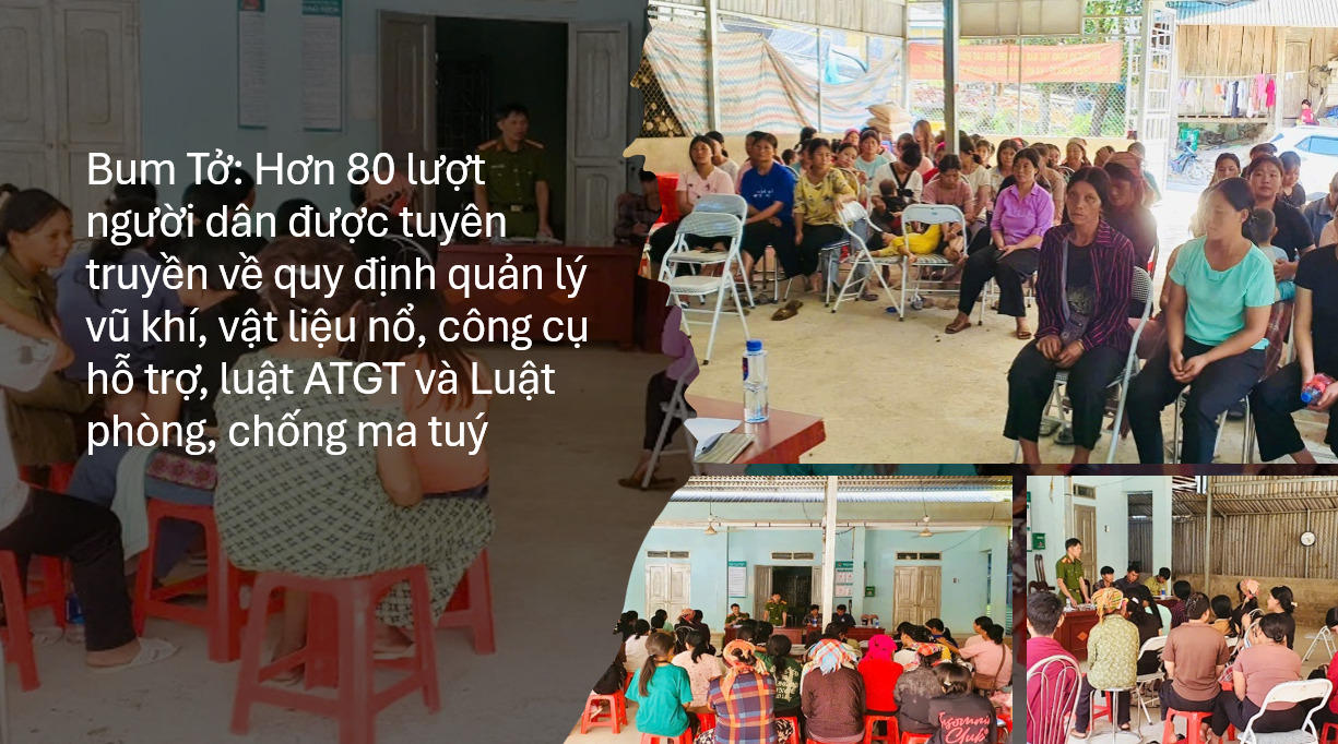 Công an xã Bum Tở đẩy mạnh tuyên truyền, vận động nhân dân giao nộp vũ khí, vật liệu nổ