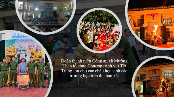 Đoàn thanh niên Công an xã Mường Than tổ chức Chương trình vui Tết Trung thu cho các cháu học sinh các trường học trên địa bàn xã