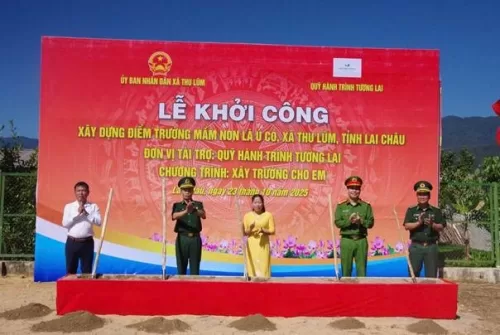 Công an tỉnh và BĐBP Lai Châu chung tay khởi công xây dựng điểm trường Mầm non Là Ú Cò
