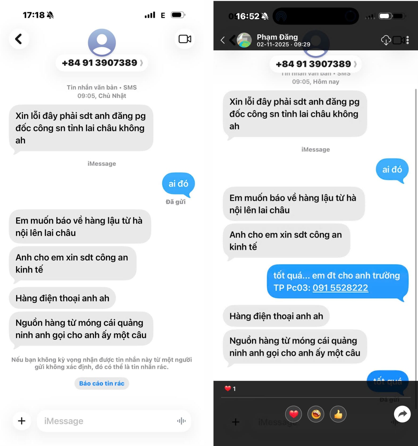 Quách Văn Lập liều lĩnh dám nhắn tin cho Thủ trưởng Cơ quan Cảnh sát điều tra Công an tỉnh Lai Châu để lừa đảo