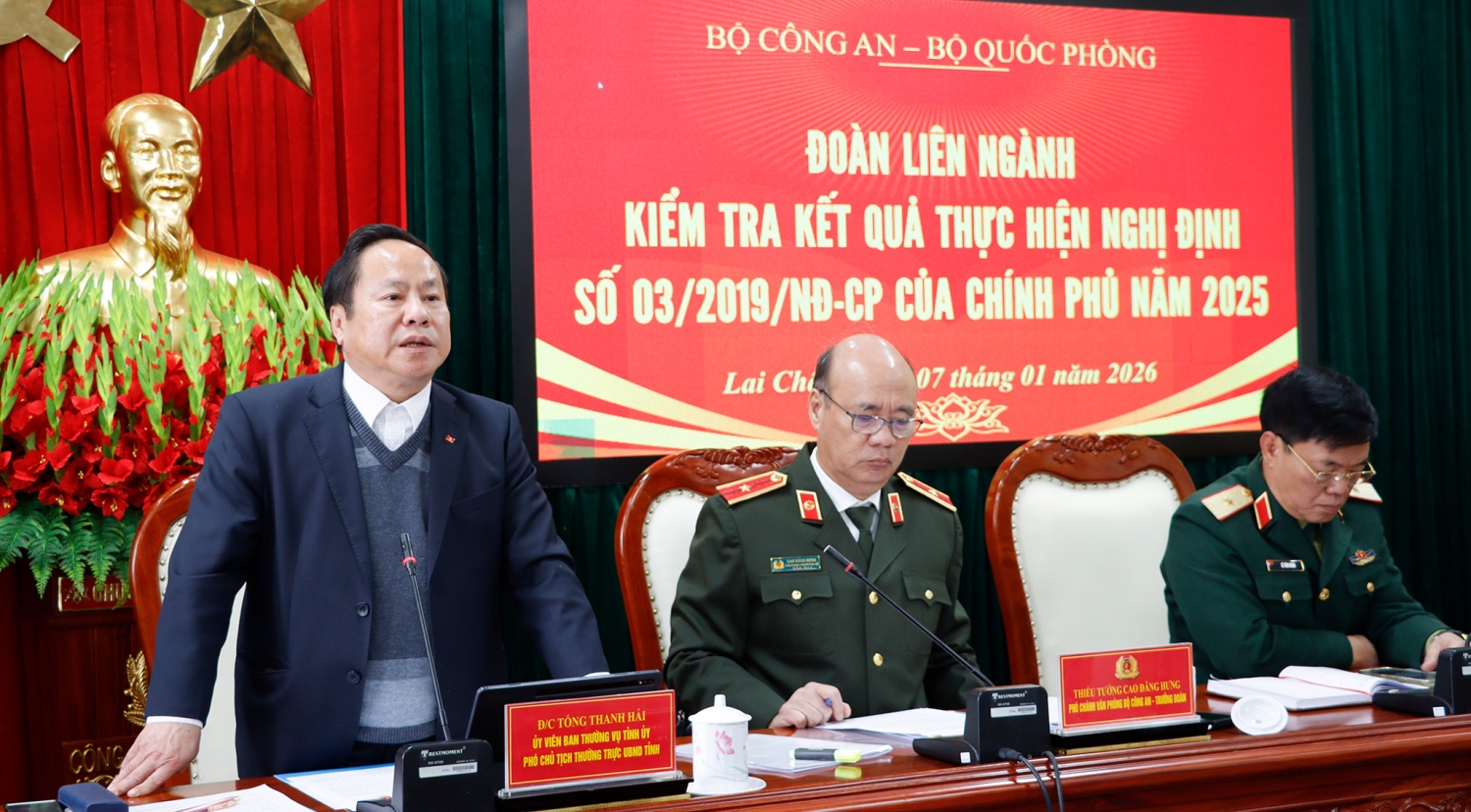 Đồng chí Tống Thanh Hải - Phó Chủ tịch UBND phát biểu tại Hội nghị