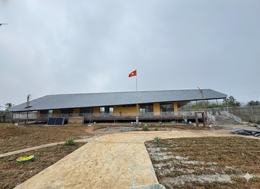 Quang cảnh điểm trường mầm non Là Ú Cò, xã Thu Lũm, tỉnh Lai Châu sau khi hoàn thiện