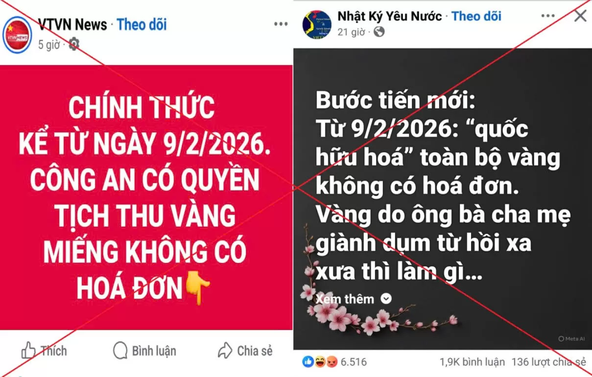 Một số trang Facebook đăng tải nội dung xuyên tạc, gây hoang mang dư luận.