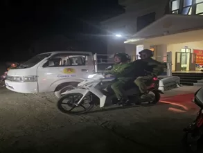 Công an xã Pắc Ta tuần tra đêm đảm bảo an ninh trật tự dịp Tết Nguyên đán Bính Ngọ 2026
