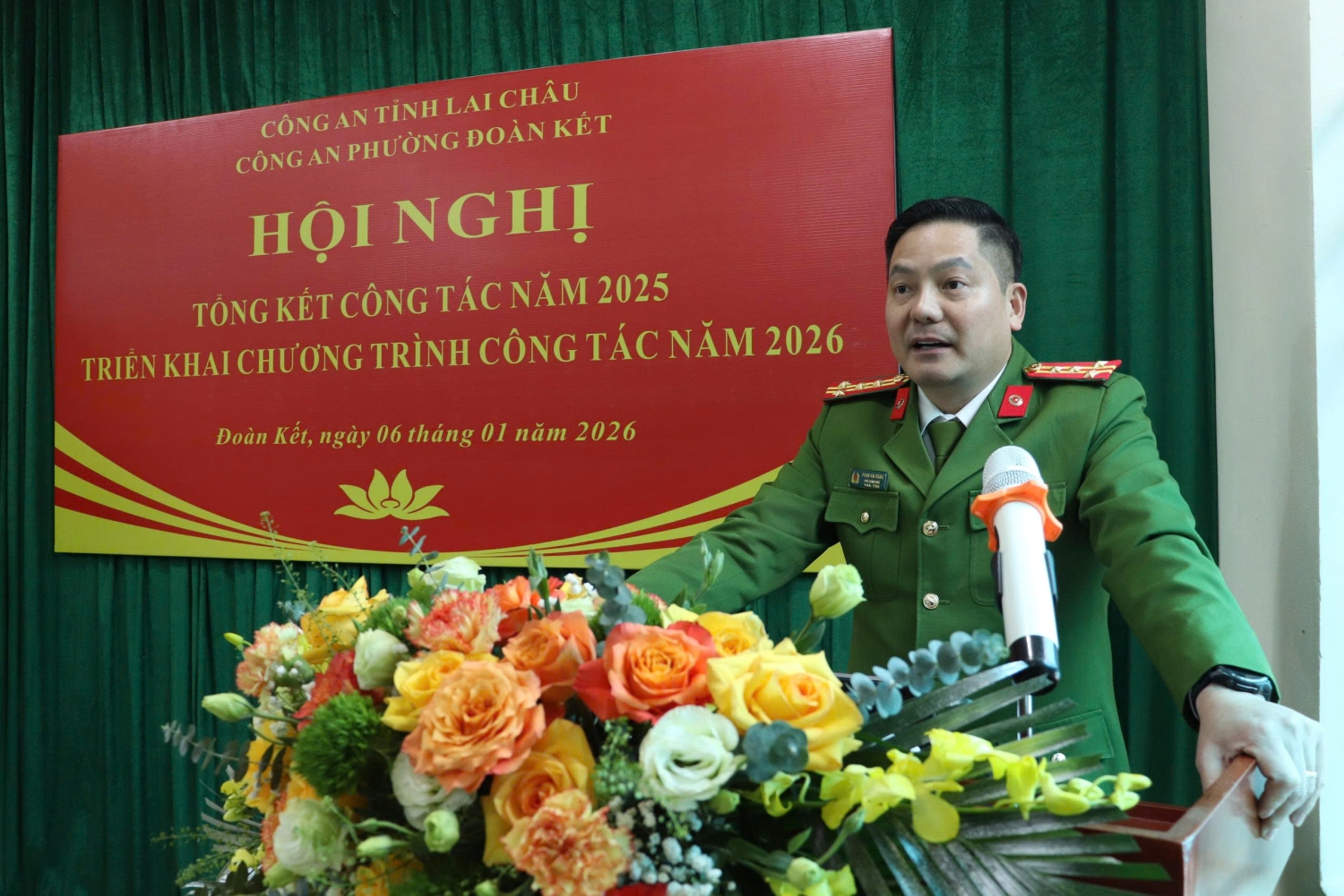 Đại tá Phạm Hải Đăng – Phó Giám đốc Công an tỉnh phát biểu chỉ đạo tại Hội nghị