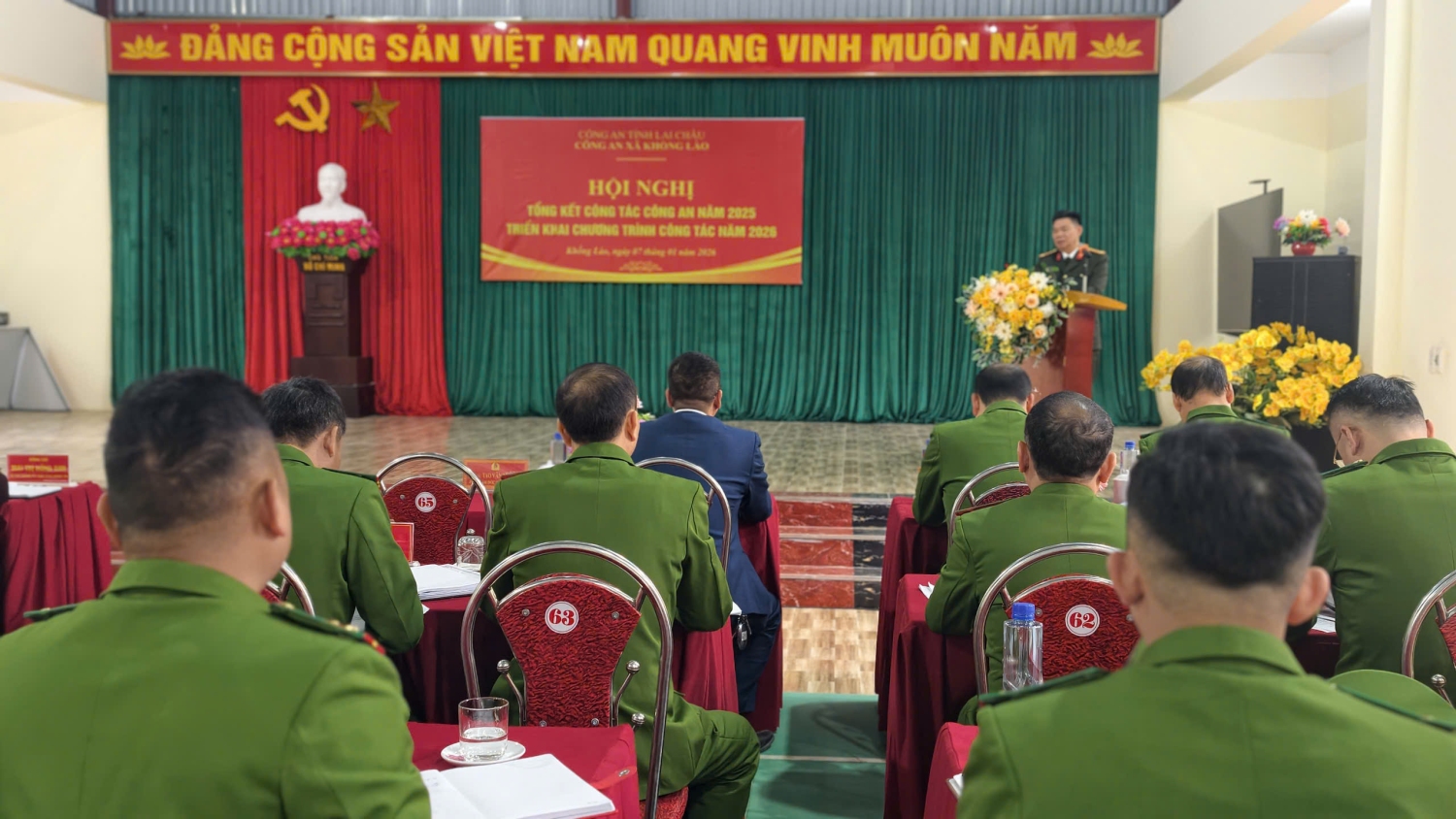 Đại tá Tao Văn Trường - Phó giám đốc Công an tỉnh phát biểu chỉ đạo tại Hội nghị