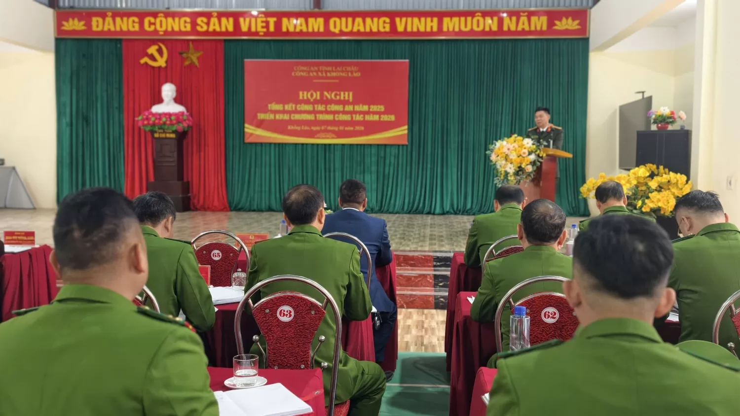 Đại tá Tao Văn Trường - Phó giám đốc Công an tỉnh phát biểu chỉ đạo tại Hội nghị