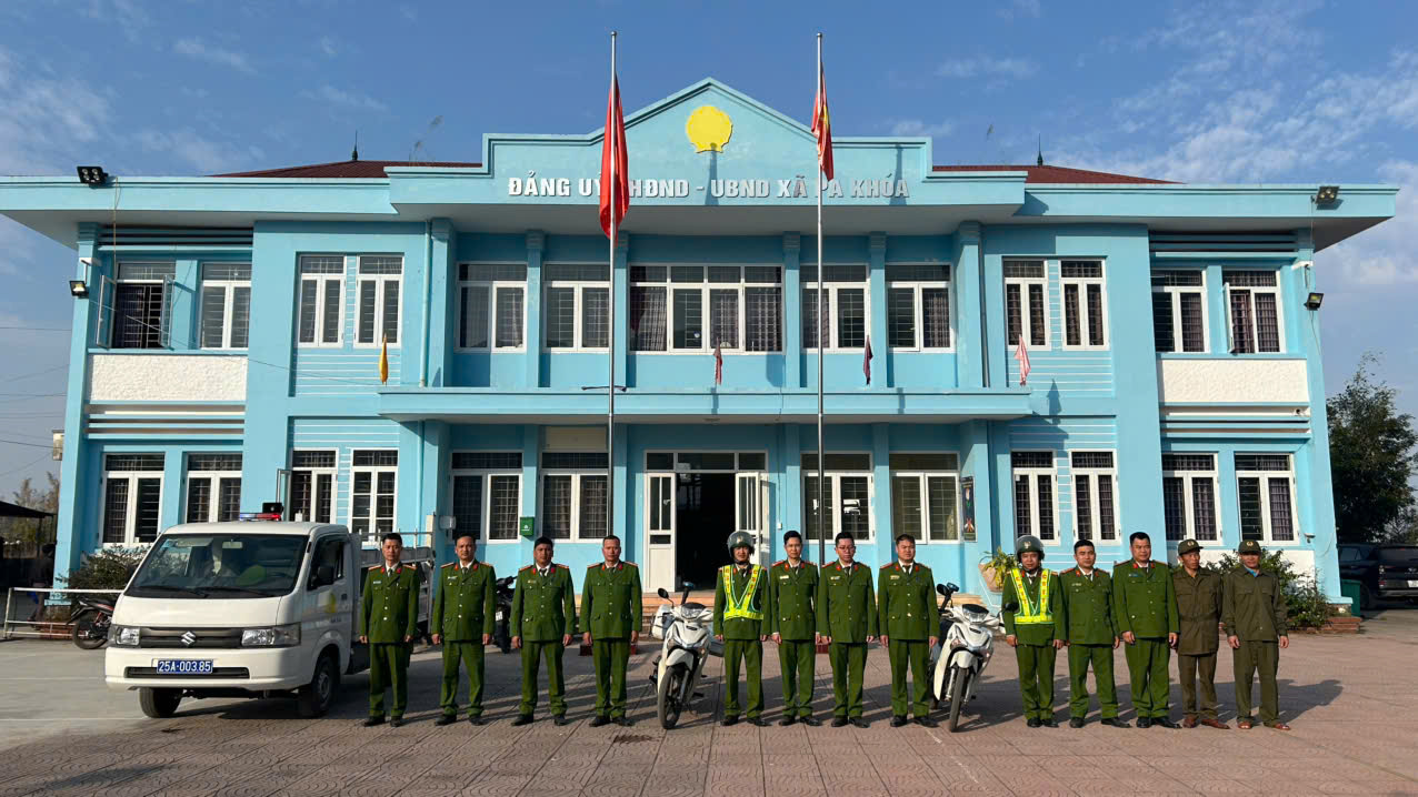 Công an xã triển khai lực lượng xuống địa bàn