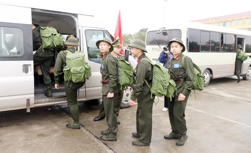 Những tân binh tham gia nhập ngũ trong lực lượng CAND