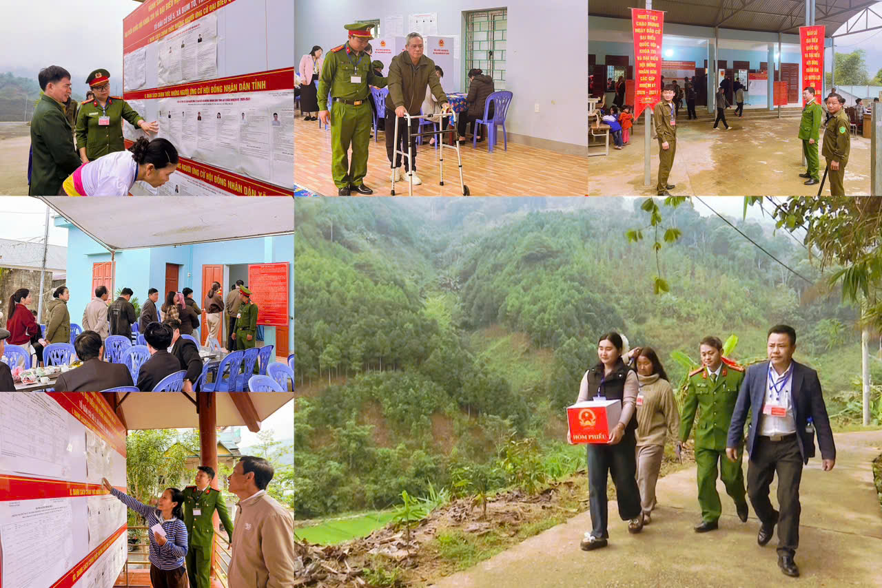 Hình ảnh CBCS trong ngày Bầu cử.