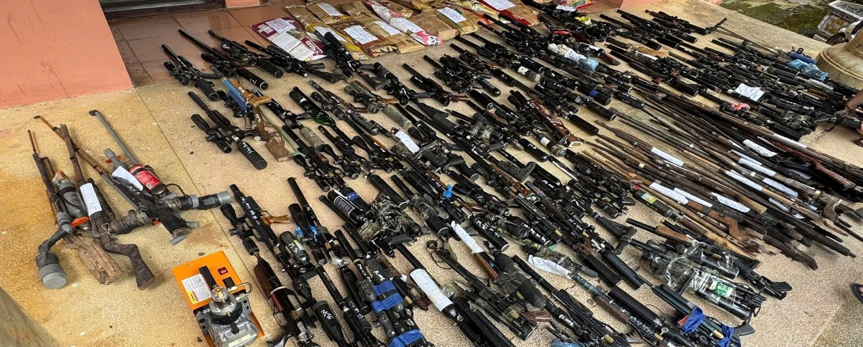 Công an tỉnh Lai Châu thu giữ nhiều loại  vũ khí quân dụng trong đợt cao điểm