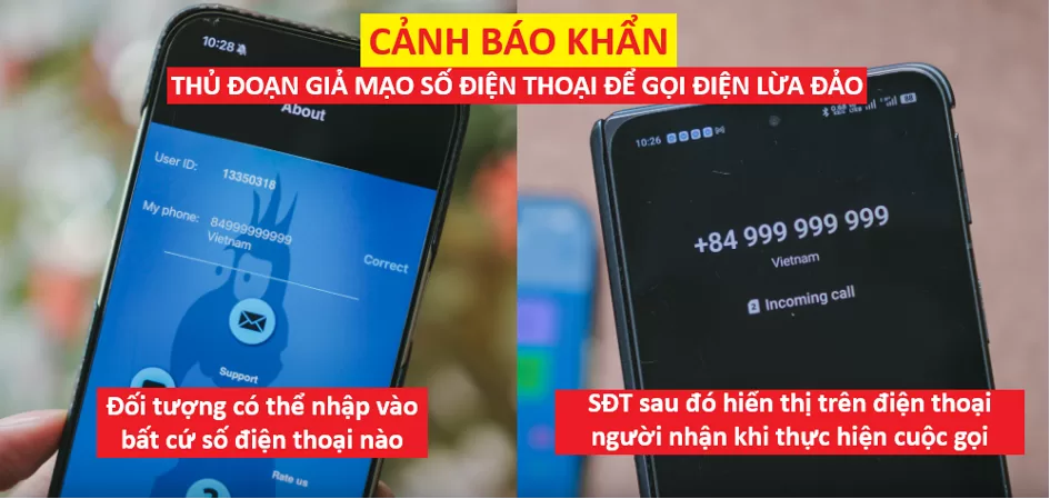 THỦ ĐOẠN SỬ DỤNG CÔNG NGHỆ CAO GIẢ MẠO SỐ ĐIỆN THOẠI ĐỂ LỪA ĐẢO