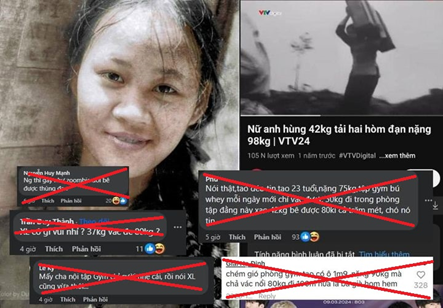 Hình ảnh tải đạn gắn với Anh hùng Lực lượng Vũ trang nhân dân Ngô Thị Tuyển bị các đối tượng miệt thị xúc phạm trên mạng xã hội