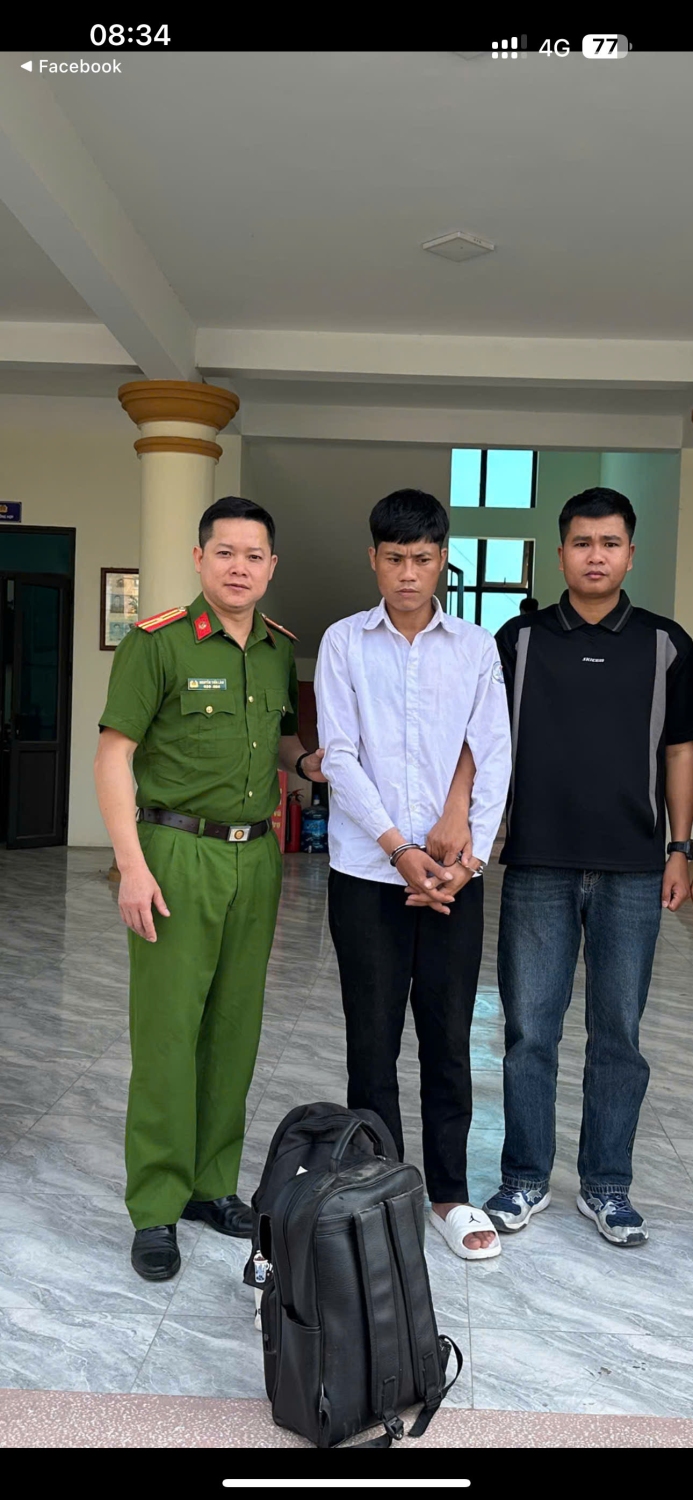 Hình ảnh đối tượng Cầm Văn Hùng khi bị bắt giữ