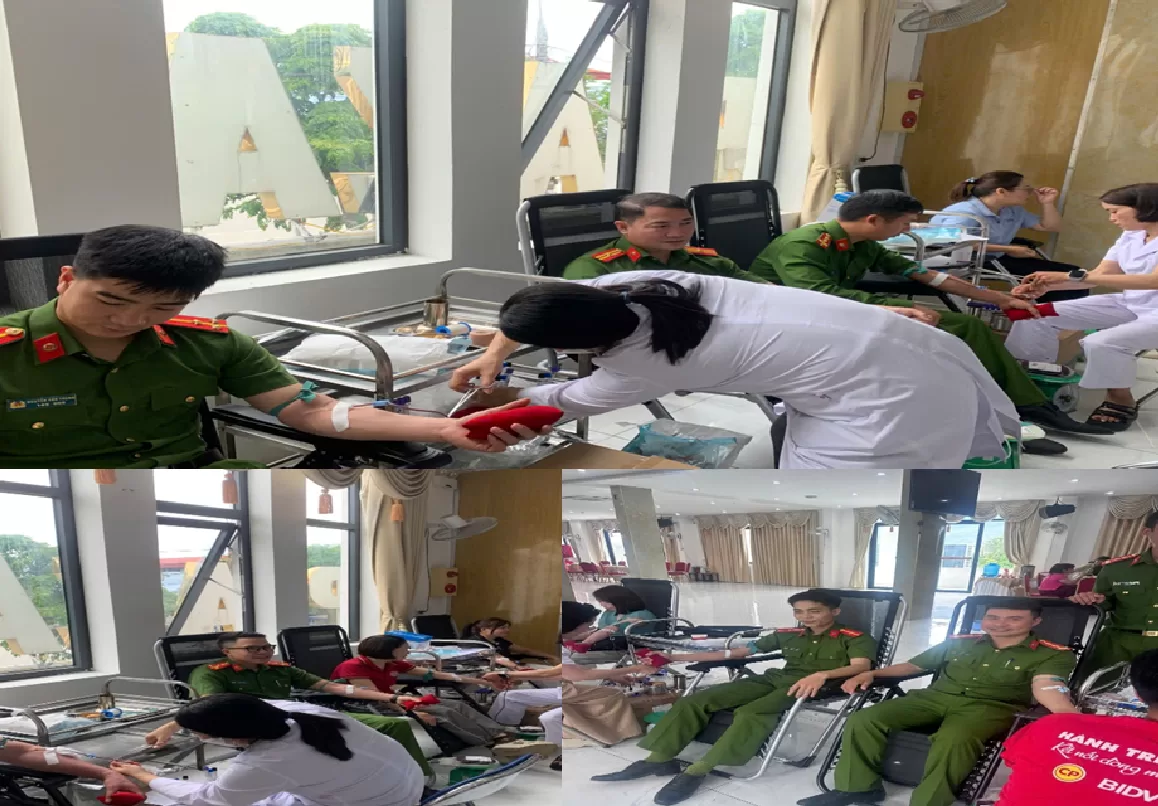 Công an xã Tân Uyên tham gia hiến máu tình nguyện