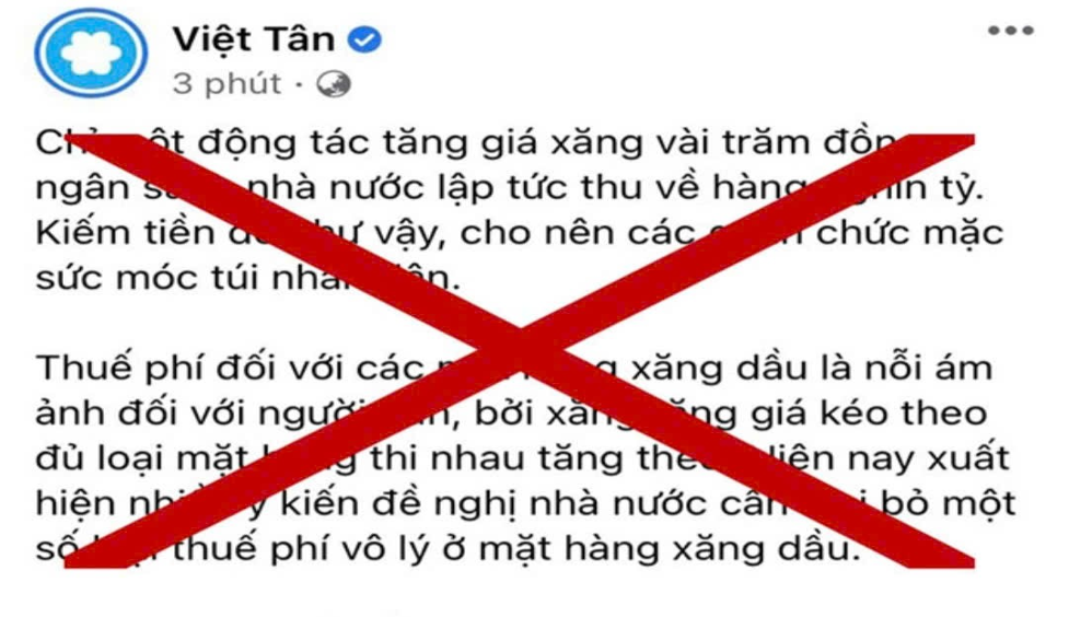 Cảnh giác, đấu tranh với những luận điệu lợi dụng việc tăng giá xăng dầu để xuyên tạc, chống phá Đảng, Nhà nước trên không gian mạng