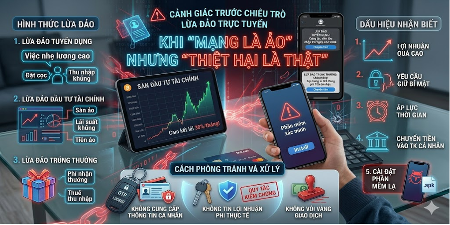 Cảnh giác trước các chiêu trò lừa đảo trực tuyến tinh vi trên địa bàn tỉnh Lai Châu