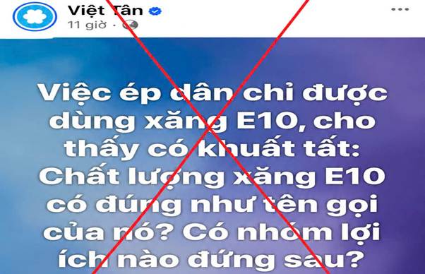 Luận điệu xuyên tạc, kích động của Việt Tân liên quan xăng E10