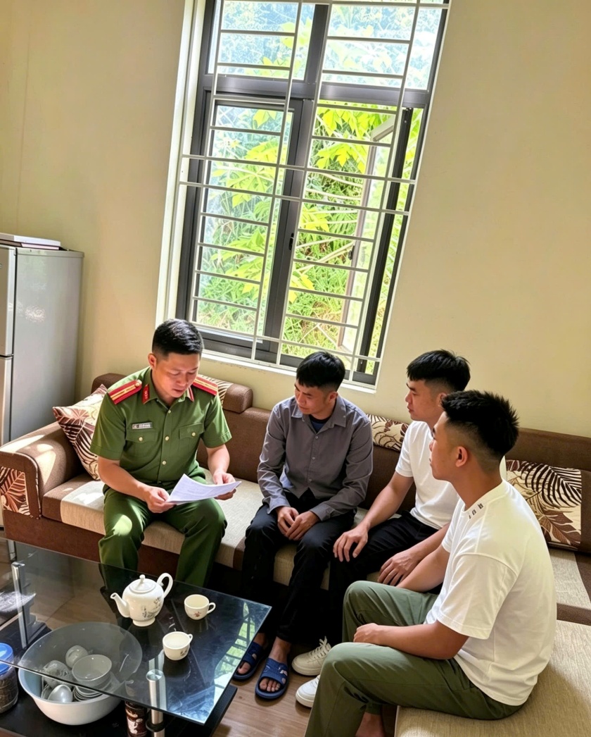 Cán bộ công an xã giáo dục người chấp hành xong án phạt tù trở về địa phương
