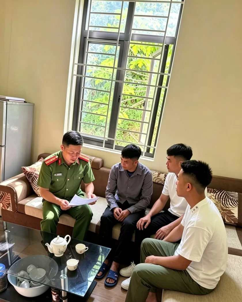 Cán bộ công an xã giáo dục người chấp hành xong án phạt tù trở về địa phương