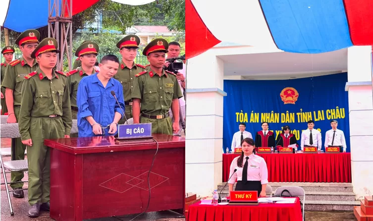 Bị cáo Tẩn Vần Lẻng tại phiên tòa lưu động