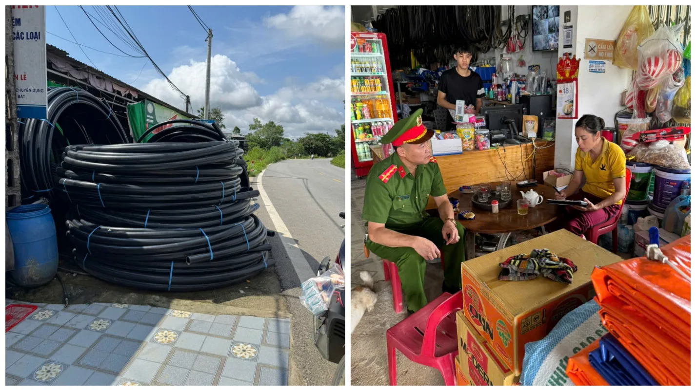 Công an xã Mường Khoa Tuyên truyền, ký cam kết chấp hành trật tự an toàn giao thông
