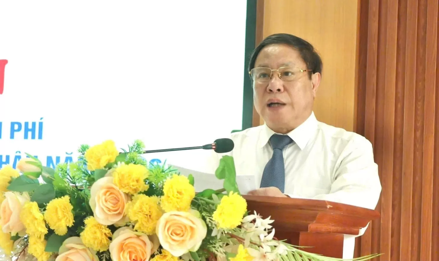 Đồng chí Tống Thanh Hải - Ủy viên Ban Thường vụ Tỉnh ủy, Phó Chủ tịch Thường trực UBND tỉnh phát biểu tại buổi lễ.